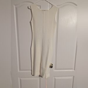 Elegant Cream Sleeveless Dress